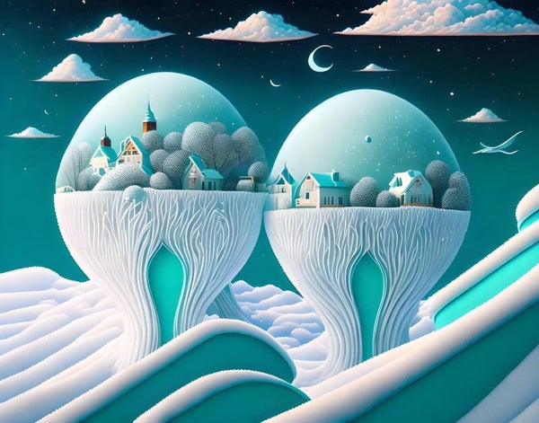 Kunstdruck: (FA 147) Wolkendörfer