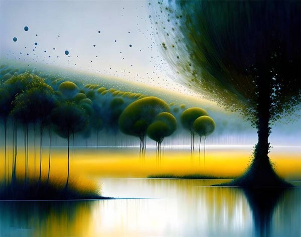 Kunstdruck: (LA 100) Auenlandschaft