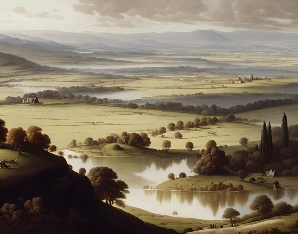 Kunstdruck: (LA 115) Ital. Altlandschaft