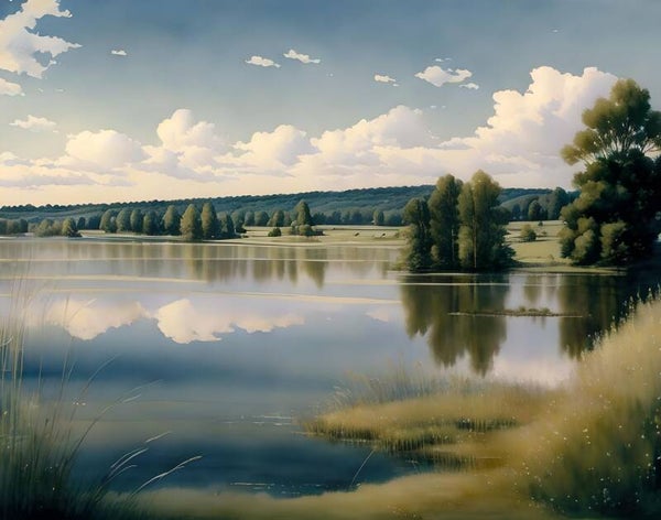 Kunstdruck: (LA 126) Stiller See