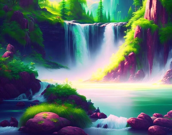 Kunstdruck: (LA 128) Wasserfall