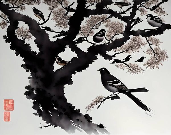 Kunstdruck: (LA 129) Wasserfarben Baum