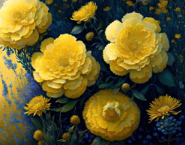 Kunstdruck: (LA 136) Gelbe Blumen