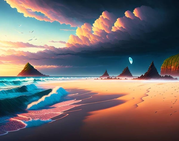 Kunstdruck: (LA 150) Meer und Strand