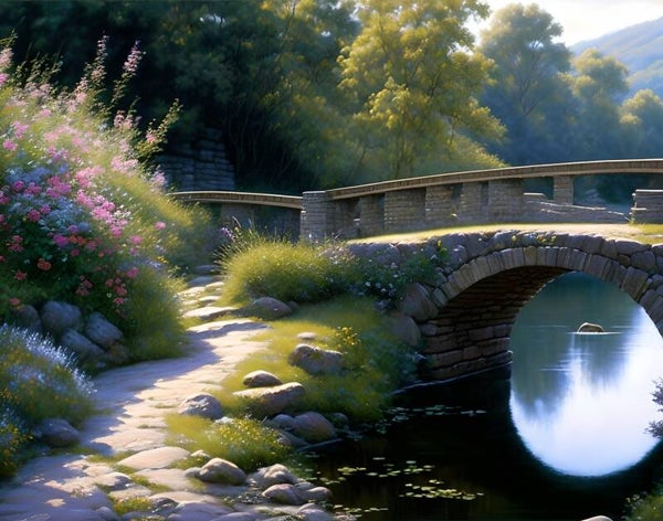 Kunstdruck: (LA 152) Steinbrücke