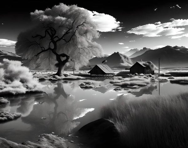 Kunstdruck: (LA 159) Schwarzweiß Moor