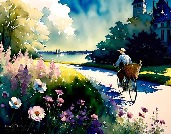 Kunstdruck: (LA 182) Fahrradweg