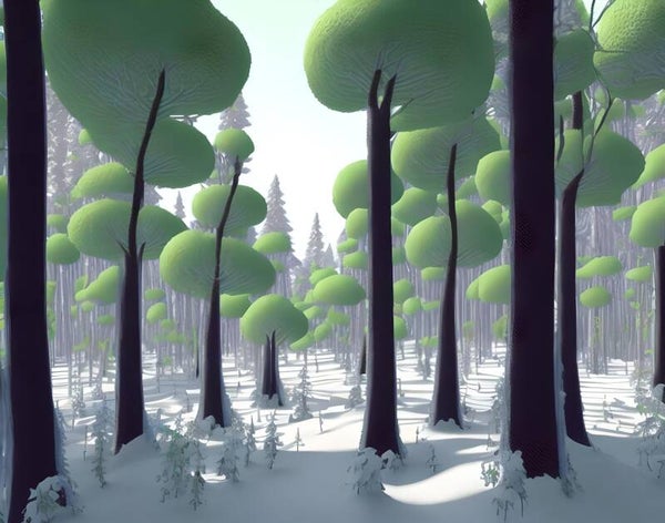 Kunstdruck: (LA 183) Fantasiewald