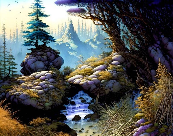 Kunstdruck: (LA 184) Kleiner Waldbach