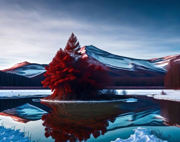 Kunstdruck: (LA 185) Alaska, kleiner See