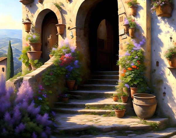 Kunstdruck: (LA 186) Bergdorf Toscana