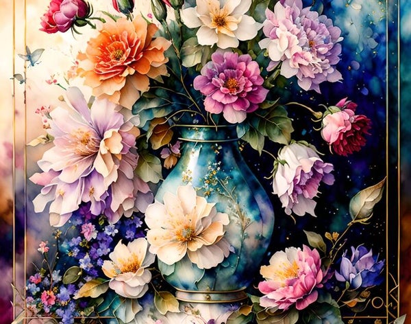 Kunstdruck: (LA 188) Blumenvase