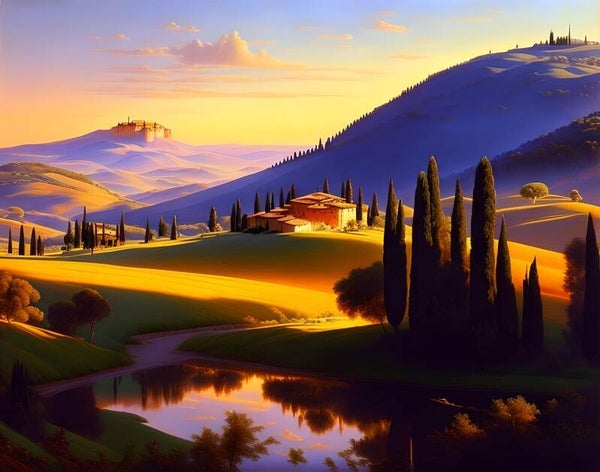 Kunstdruck: (LA 195) Weingut Toscana