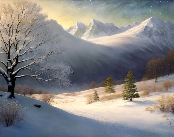Kunstdruck: (LA 196) Winterlandschaft Tirol