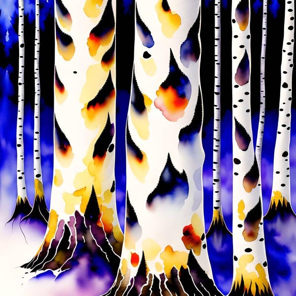 Kunstdruck: (LA 199) Birkenwald