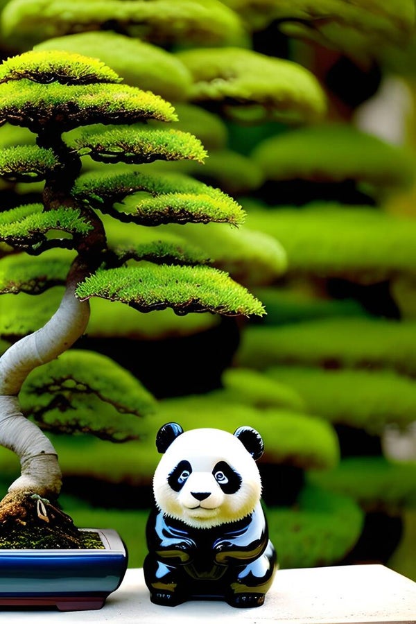Kunstdruck: (LA 200) Bonsai und Panda