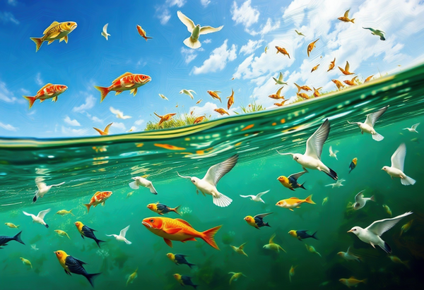 Abstrakt Fliegende Fische