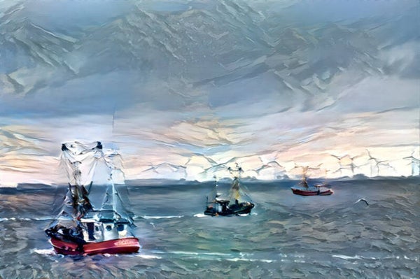 Kunstdruck: (BA 100) Fischkutter