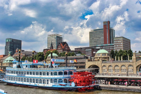 Kunstdruck: (MA 179) Raddampfer Hamburg