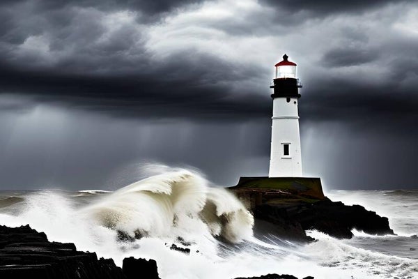 Kunstdruck: (MA 197) Leuchtturm SW