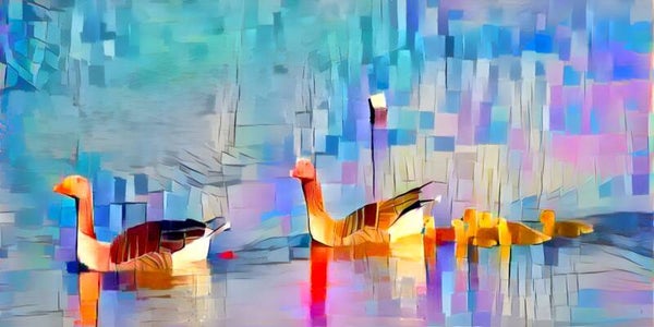 Panorama-Format: (PA 113) 80 x 40 cm, Gänse