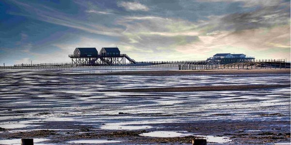 Panorama-Format: (PA 120) 80 x 40 cm, Pfahlbauten St. Peter Ording