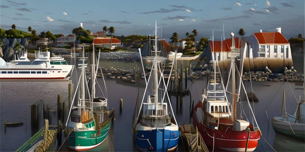Panorama-Format: (PA 125) 80 x 40 cm, Hafen im Norden