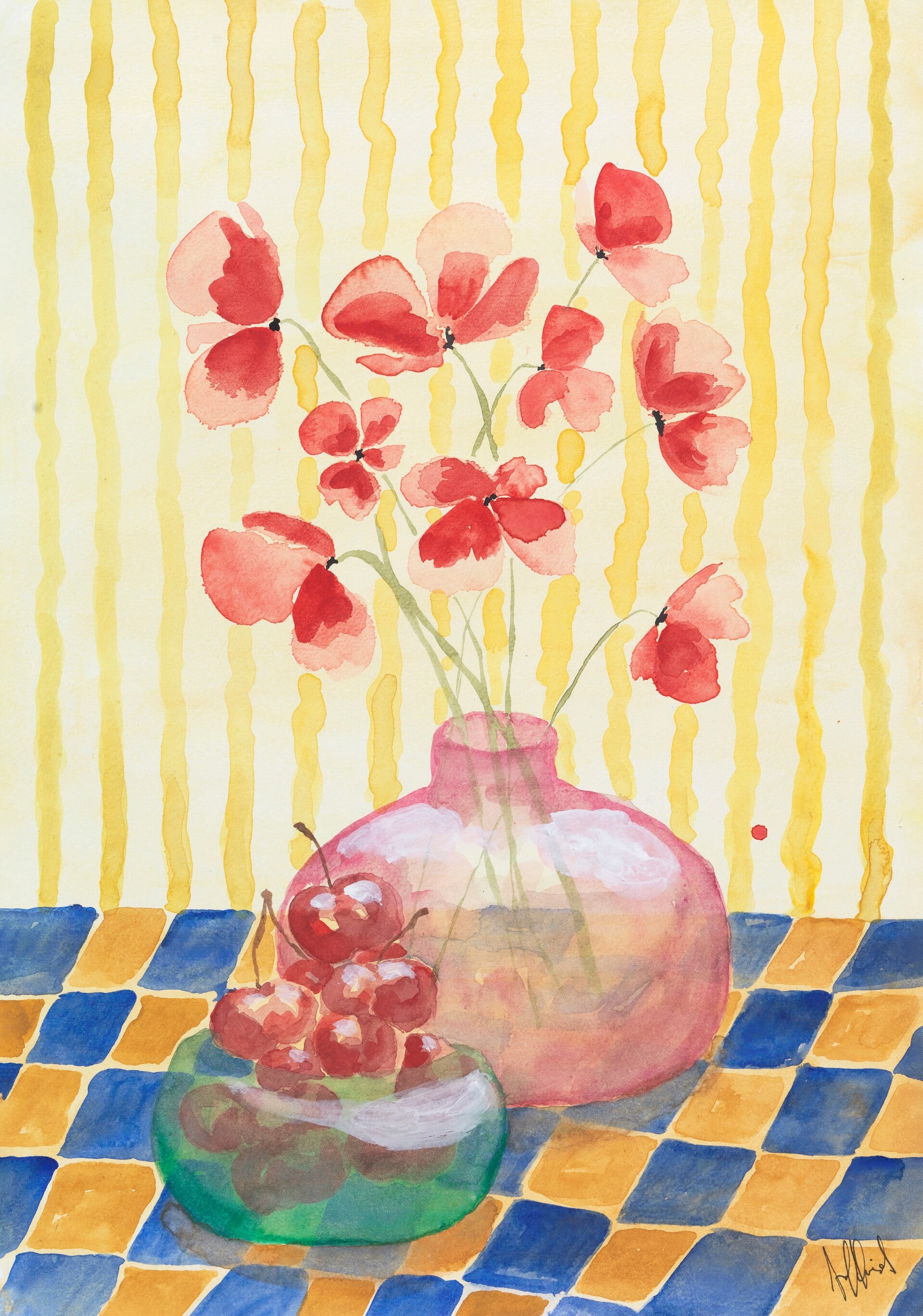 Everlasting Red Poppies and Patterns