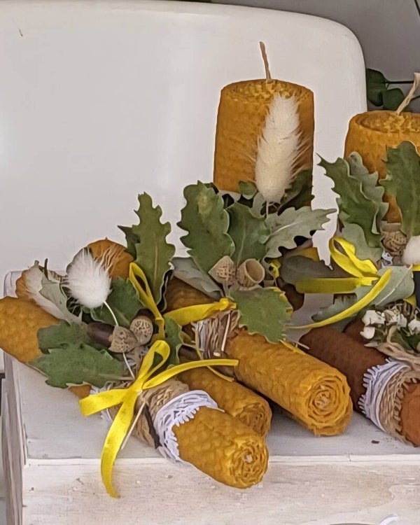 Vela de cera de abeja. Grande.
