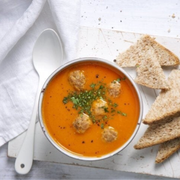 TOMATENROOMSOEP-balletjes Oud Brugge