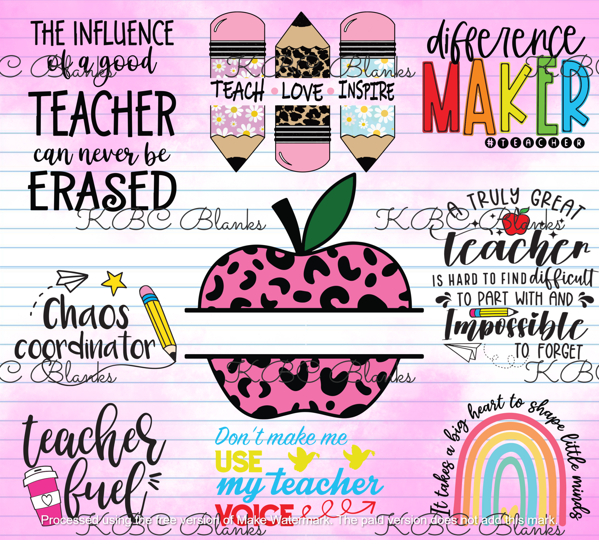 Teacher tumbler wrap PNG