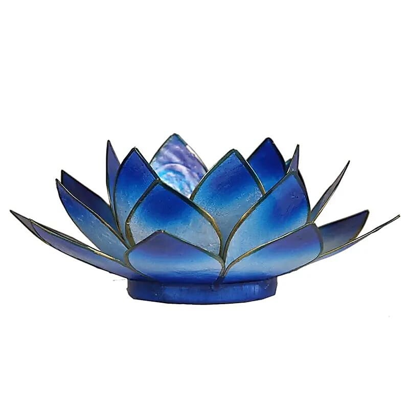 Lotus sfeerlicht blauw/wit 2-kleurig goudrand
