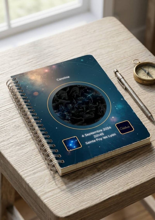 Carnet personnalisé Célestime – Reliure spirale métallique