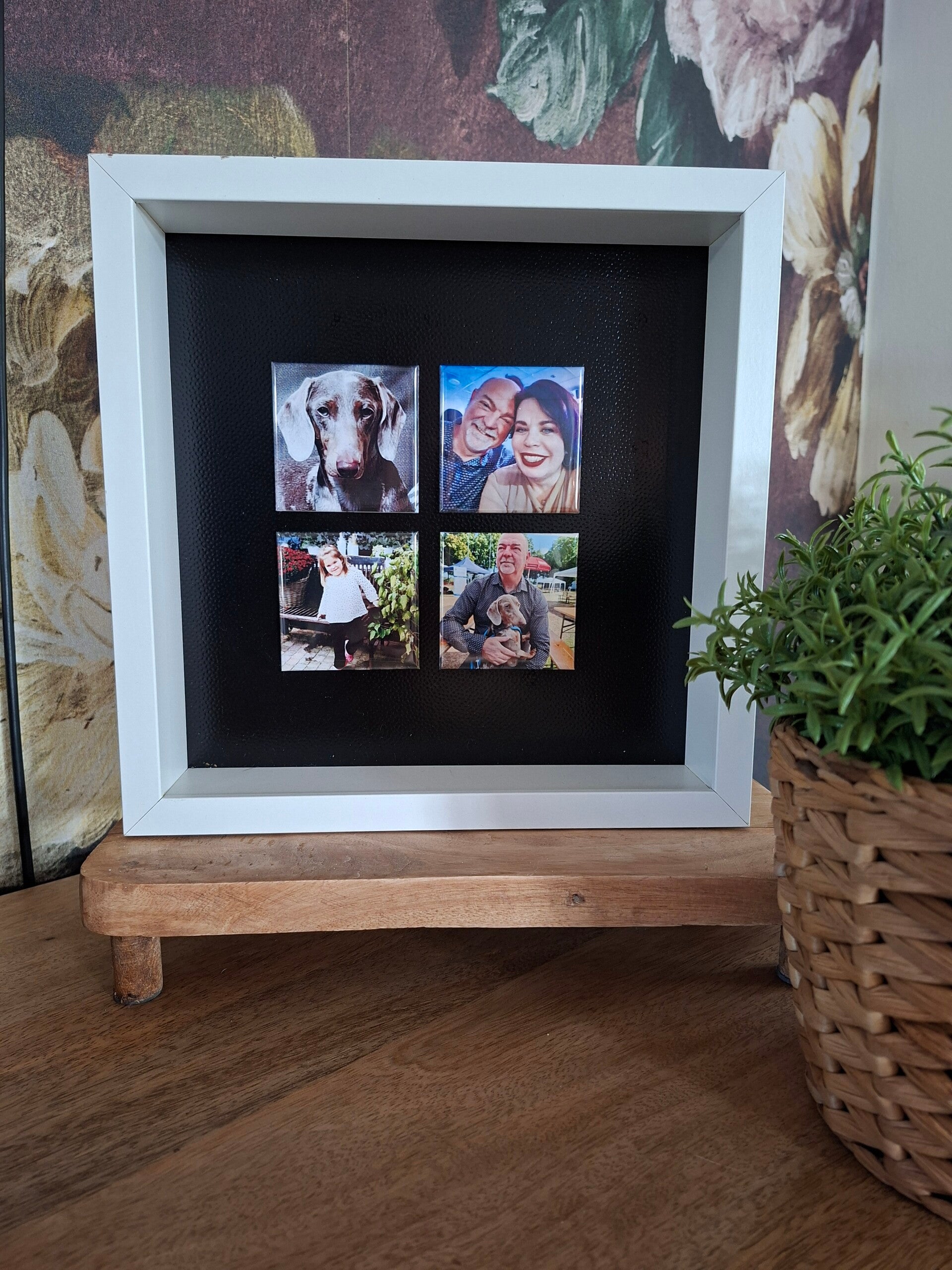 Witte Magnetische Fotolijst – Inclusief 4 Gepersonaliseerde Fotomagneten (25 x 25cm)