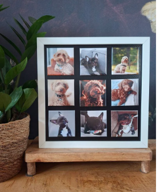 Witte Magnetische Fotolijst XL – Inclusief 9 Gepersonaliseerde Fotomagneten (35 x 35cm)