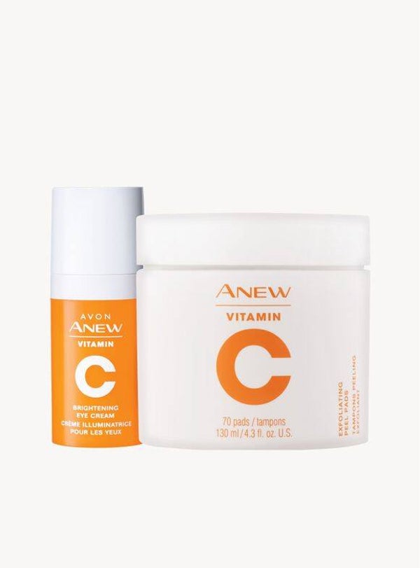 Anew Vitamin C Eye Cream & Exfoliating Peel Pads 2-Piece Set