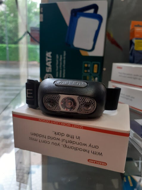 Torcia da testa frontale a led ricaricabile con sensore e cavo usb
