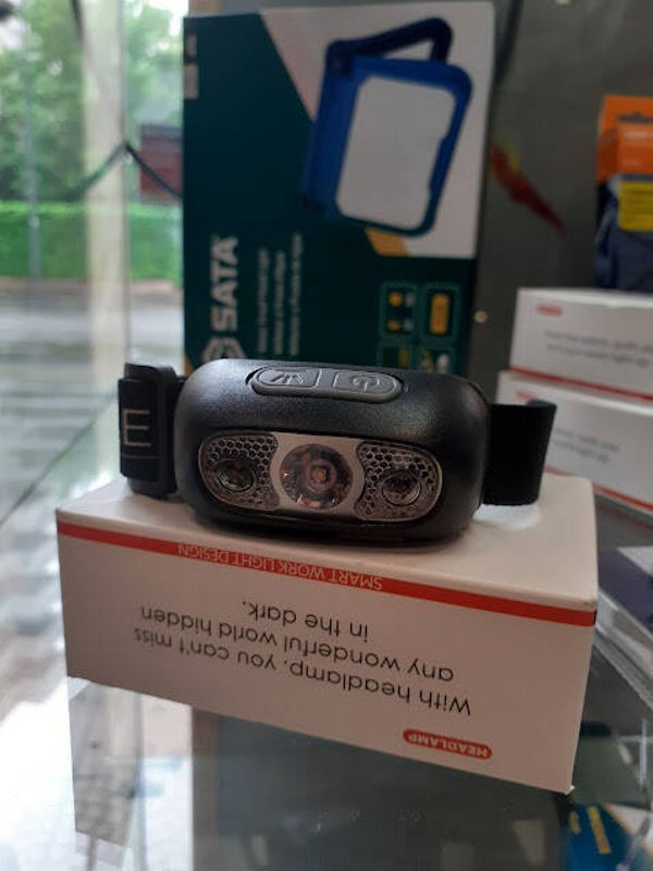 Torcia da testa frontale a led ricaricabile con sensore e cavo usb