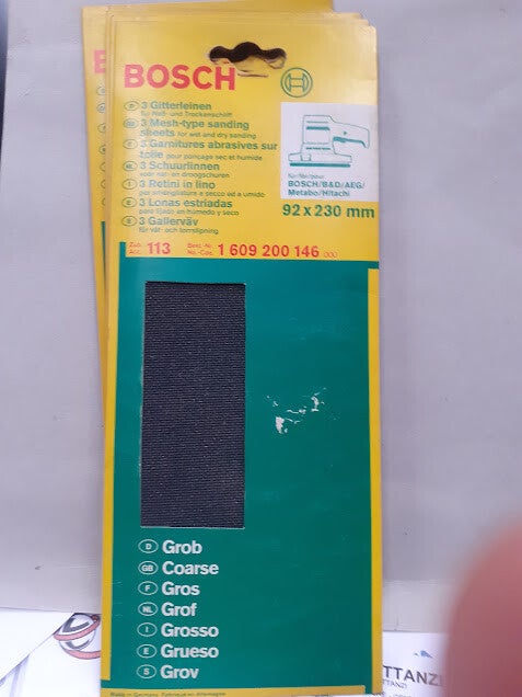 Bosch Retini in lino per smerigliatura a secco e ad umido 3pz 92x230