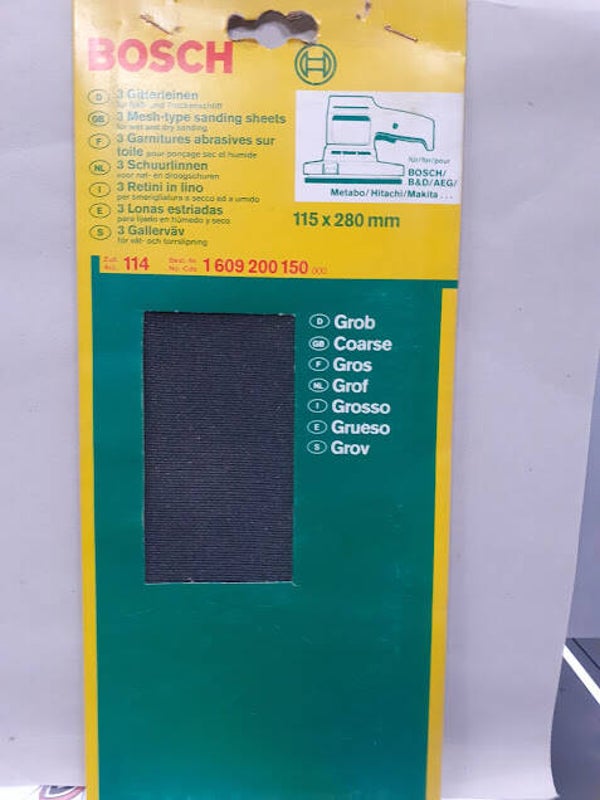 Confezione 3 retini in lino per smerigliatura a secco e umido 115x280mm