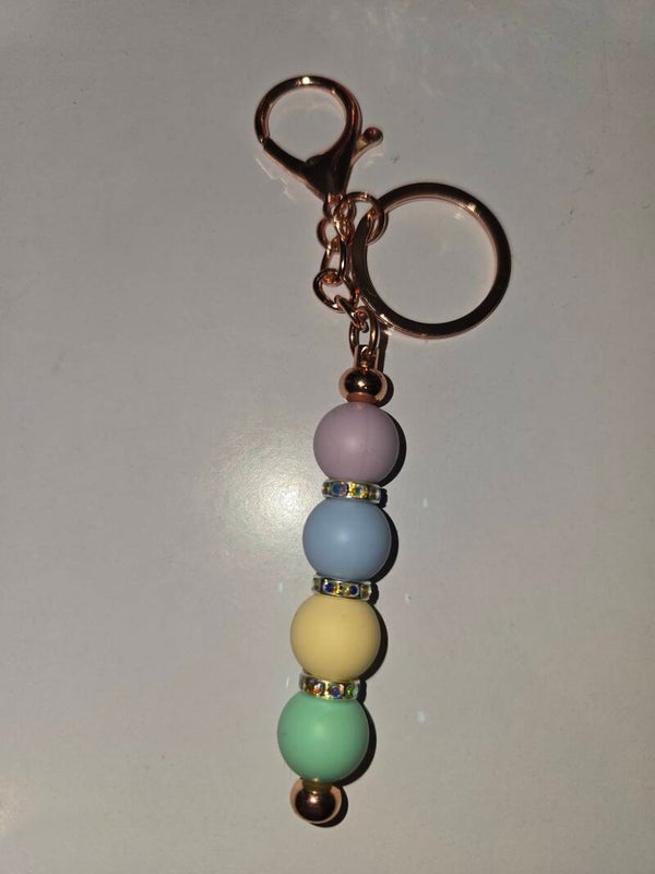 Sparkle Bead Keyring (rose gold)