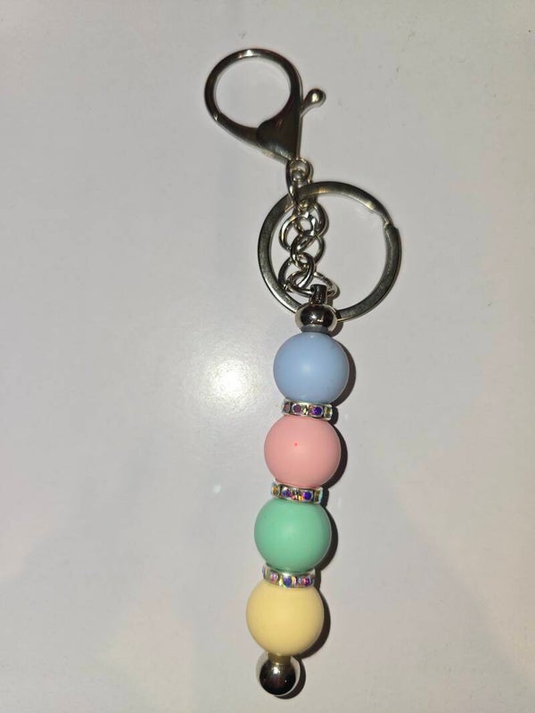 Sparkle Bead Keyring (sliver)