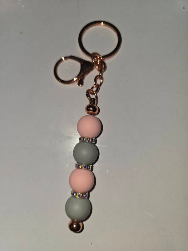Sparkle Bead Keyring (rose gold)