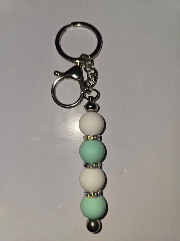 Sparkle Bead Keyring (sliver)