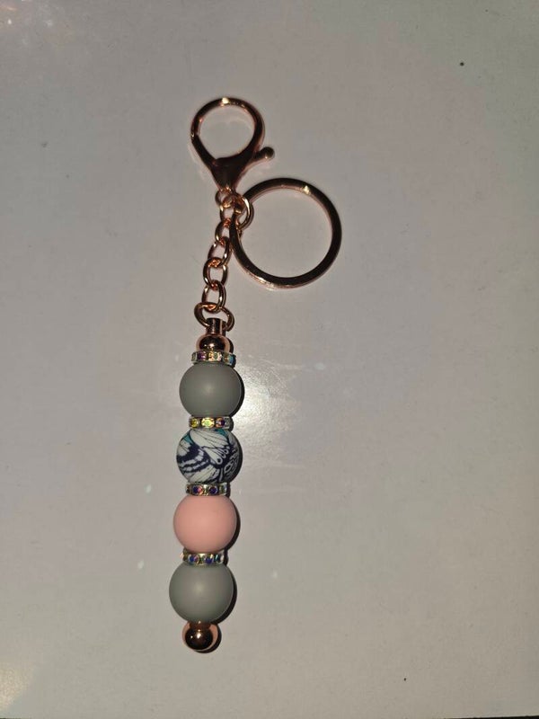 Sparkle Bead Keyring (rose gold)