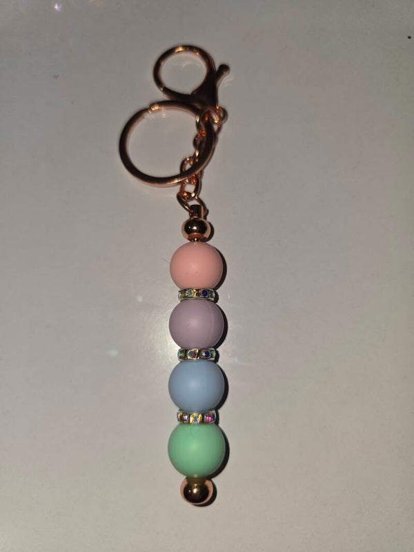 Sparkle Bead Keyring (rose gold)
