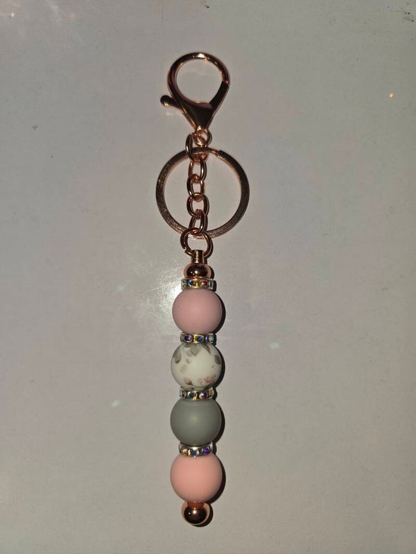 Sparkle Bead Keyring (rose gold)
