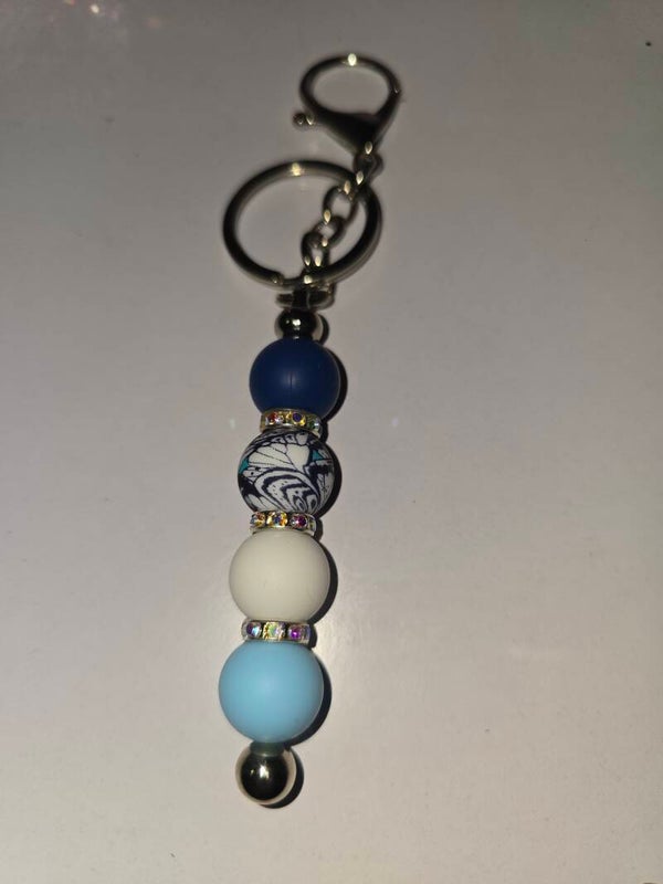 Sparkle Bead Keyring (sliver)