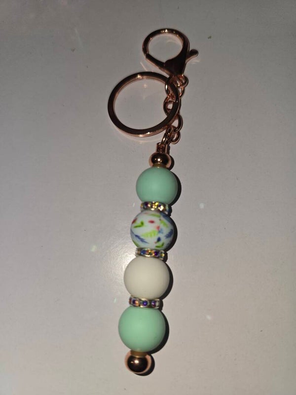 Sparkle Bead Keyring (rose gold)