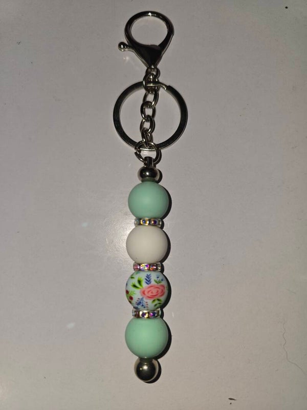 Sparkle Bead Keyring (sliver)